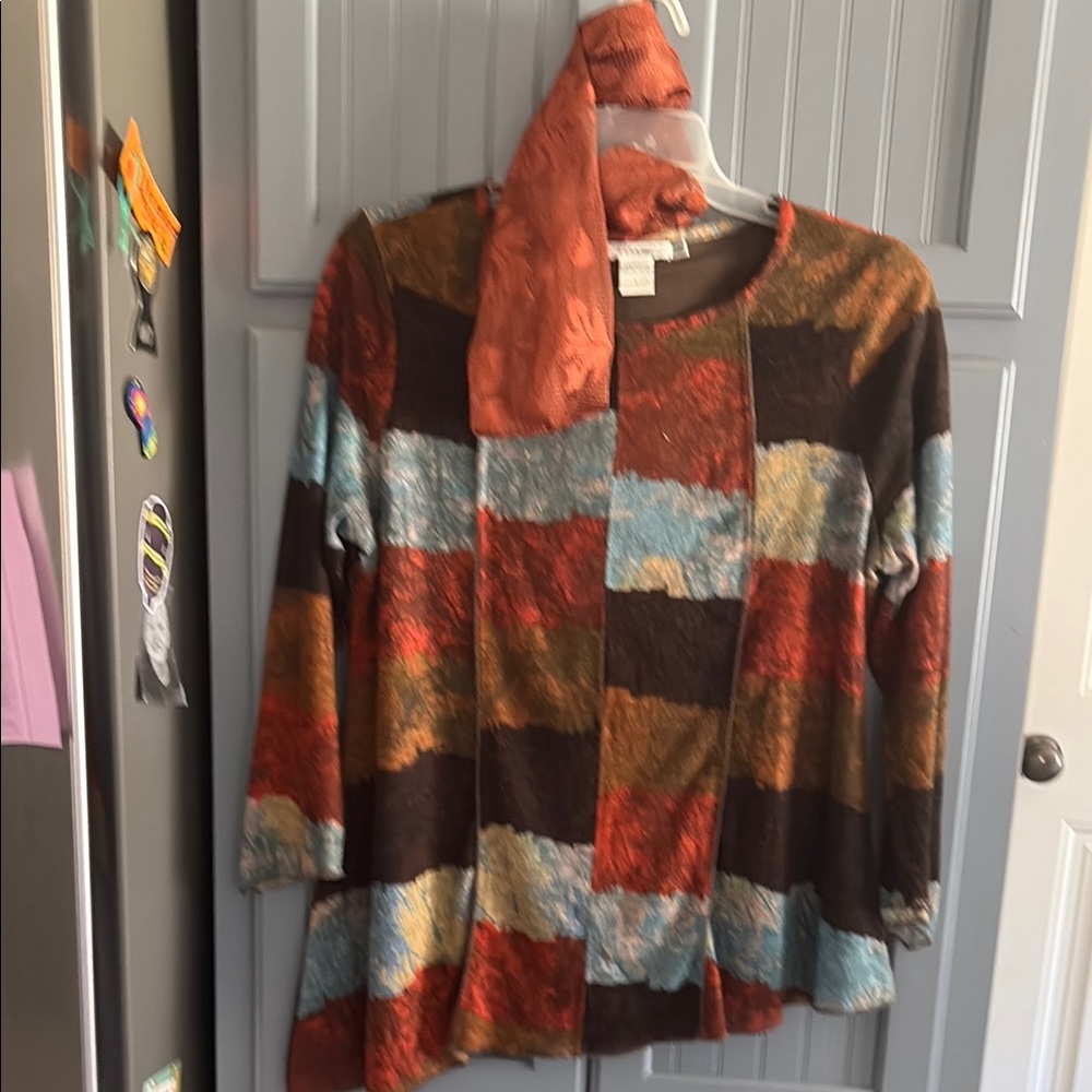 Colorful Patchwork Long Sleeve Top